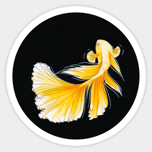 Siamese fighting fish circle Sticker by Leonie Jonk